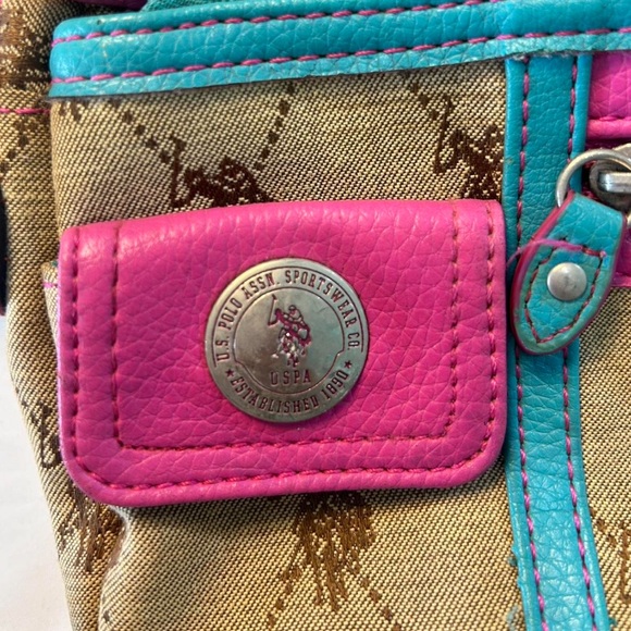 U.S. Polo Assn. Pink and Turquoise Bag - Picture 4 of 8